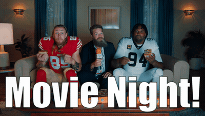 Three Football Players On Couch Movie Night GIF
