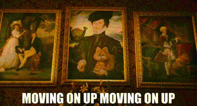 Three Framed Paintings With Moving On Up GIF
