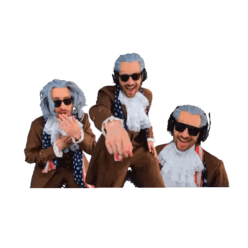 Three George Washingtons Dancing And Pointing Sticker