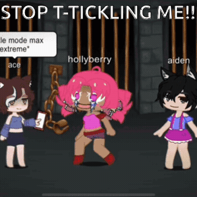 Three Girls Cartoon Stop Tickling Me GIF