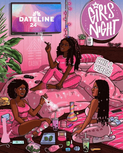 Three Girls On Bed Girls Night Chill Vibes GIF