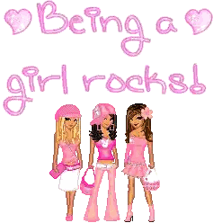 Three Girls Saying Being A Girl Rocks Sticker