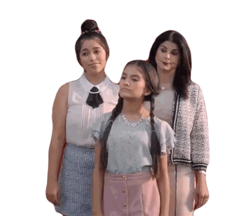 Three Girls Standing Together Sticker