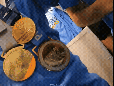 Three Gold Medals With Champions League GIF