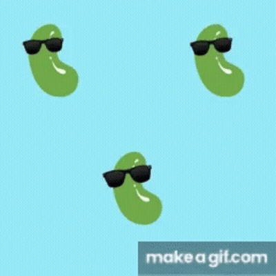 Three Green Beans Wearing Sunglasses GIF