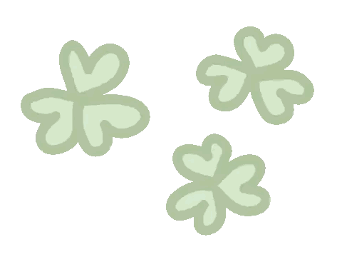 Three Green Flowers Sticker