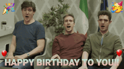 Three Guys Singing Happy Birthday Man