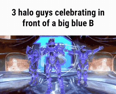 Three Halo Guys Celebrating GIF