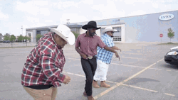 Three Happy Cowboys Celebration Dance GIF