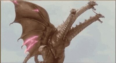 Three-Headed Dragon Flying GIF
