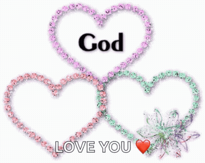 Three Hearts With The Words Bless Love You GIF