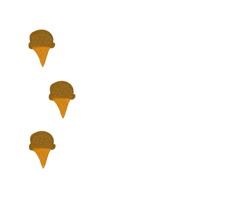 Three Ice Cream Cones In A Row Sticker
