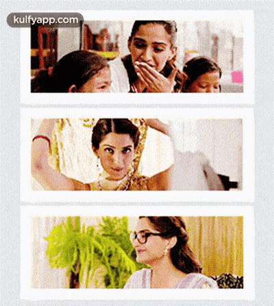 Three Images Of Woman Kulfyapp.com GIF