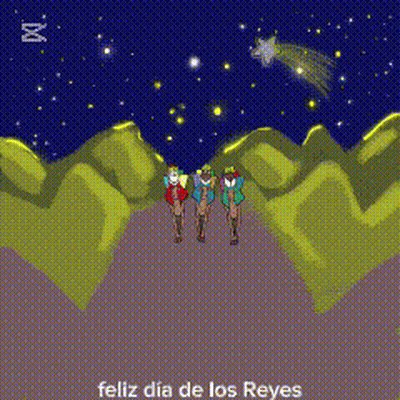 Three Kings Poster Saying Feliz Día De Los Reyes GIF