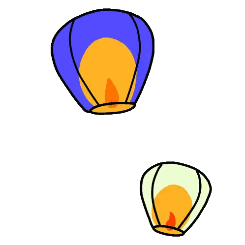 Three Lanterns With Flames Sticker