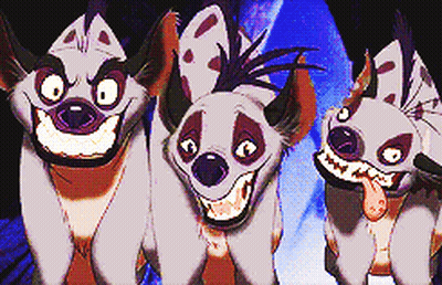 Three Lion King Hyenas Tongues Out GIF
