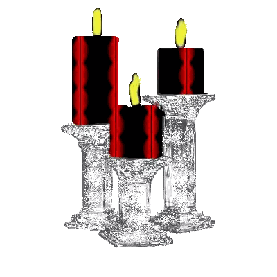 Three Lit Red Candles In Candlesticks Sticker
