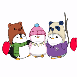 Three Lovely Penguin Creatures GIF