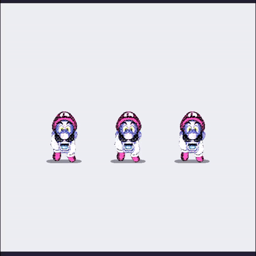 Three Mario Characters Running In Row GIF