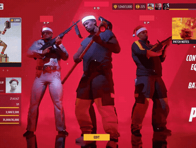 Three Men Are Standing In Front Of A Red Background With The Word Edit In The Corner GIF