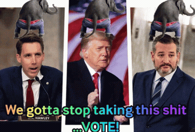 Three Men Collage We Gotta Stop Taking This Shit Vote GIF