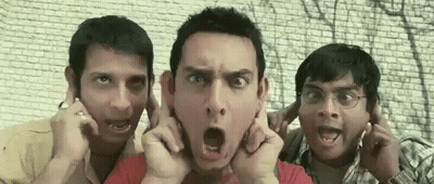 Three Men Covering Ears One Funny Face GIF