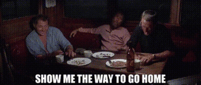 Three Men Dining Show Me The Way Home GIF