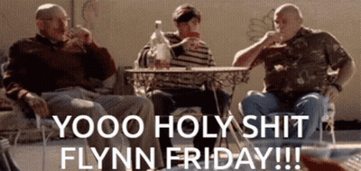 Three Men Drinking Saying Yooo Holy Shit Flynn Friday GIF