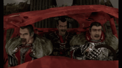Three Men In Red Car One With Beard GIF