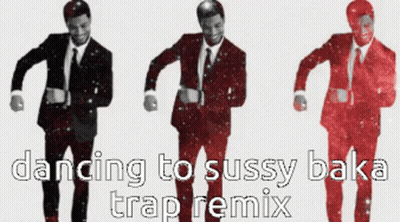 Three Men In Suits Dancing To Sussy Baka Trap Remix GIF