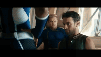 Three Men In Superhero Costumes GIF