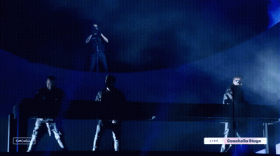Three Men On Coachella Stage GIF
