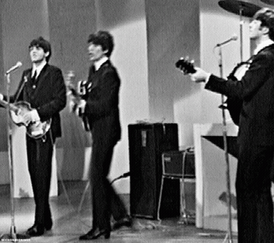 Three Men Playing Guitars Black And White GIF