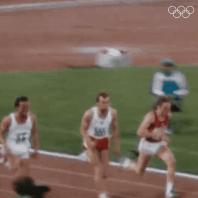 Three Men Running On Track GIF