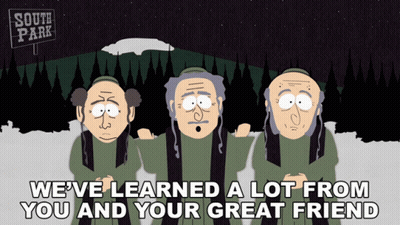 Three Men Saying We've Learned A Lot From You And Your Great Friend GIF