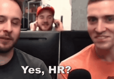 Three Men Sitting At Computer One Asking Yes Hr GIF