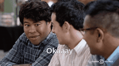 Three Men Sitting At Table One Saying Okay GIF