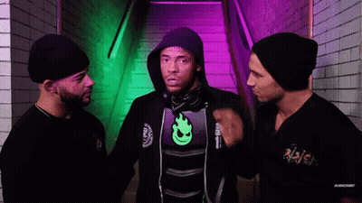 Three Men Standing Next To Each Other One With Hoodie GIF