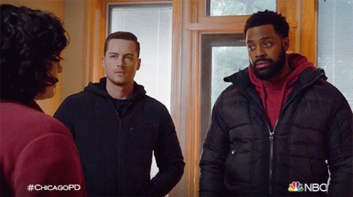 Three Men Standing Next To Each Other With #Chicagopd GIF