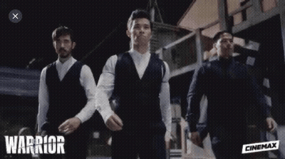 Three Men Standing Together Warrior GIF