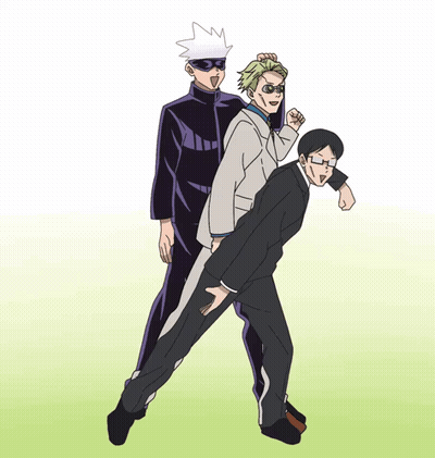 Three Men Standing With Arms Outstretched GIF