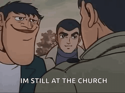 Three Men Talking Im Still At The Church GIF