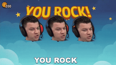 Three Men With Headphones Saying You Rock GIF