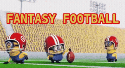 Three Minions On Football Field Fantasy Football GIF