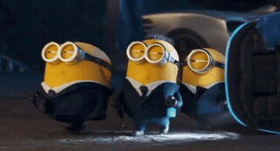 Three Minions Wearing Goggles GIF