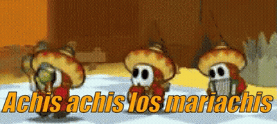 Three Mushrooms With Sombrero Hats Achis Achis Los Mariachis GIF
