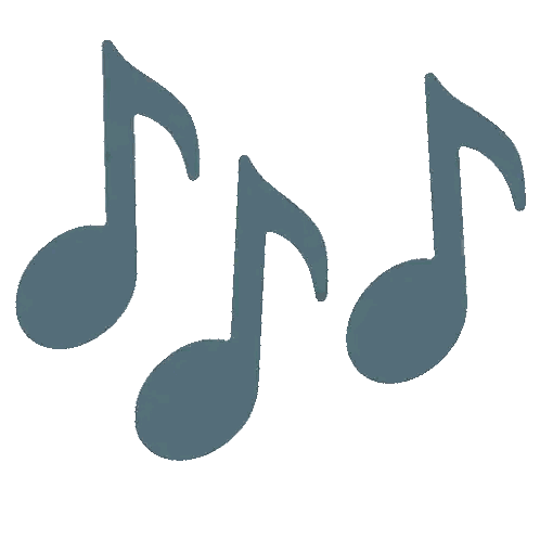 Three Music Notes Line Up Sticker