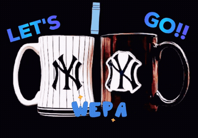 Three New York Yankees Mugs Saying Let's Go GIF