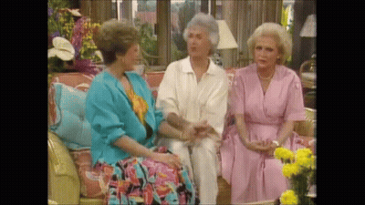 Three Older Women Sitting On Couch Talking GIF