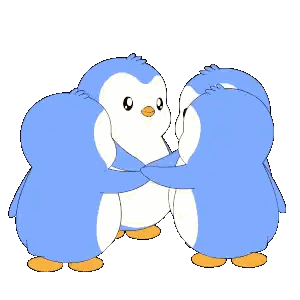 Three Penguins Hugging Sticker